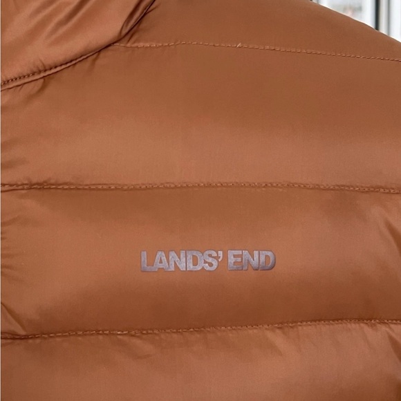 Lands End Mens Down Puffer Vest Medium 38-40 Brown Full Zip Sleeveless Outerwear - Picture 5 of 10